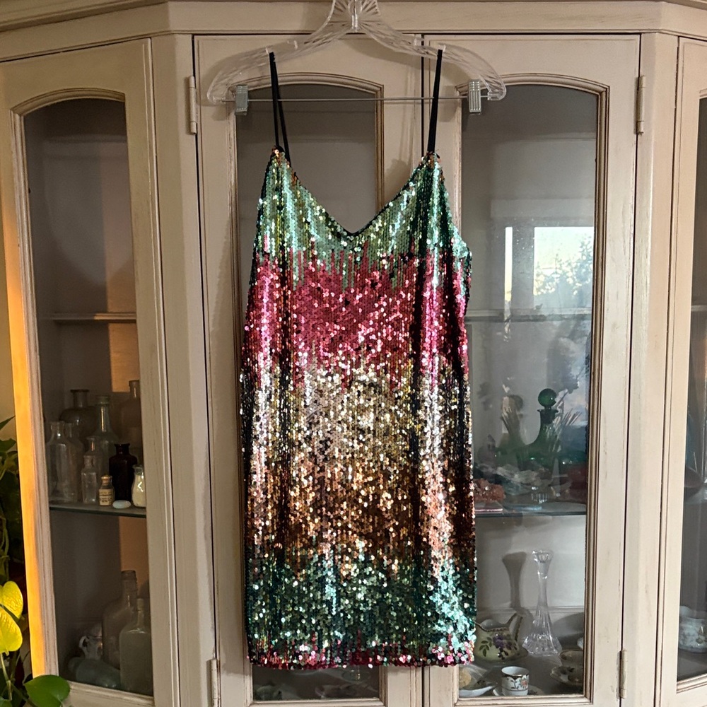 Express Vibrant Sequin Dress